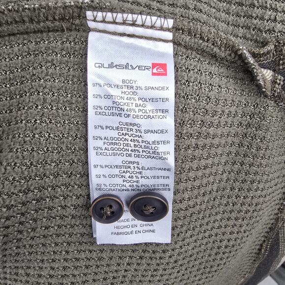 Quiksilver Hooded Shirt Jacket Mens Medium Striped Shacket Western Aztec Surf - Picture 6 of 9